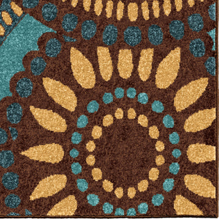 Orian Rugs Promise Pinwheel Multi/Blue Area Rug Close Up