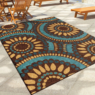 Orian Rugs Promise Pinwheel Multi/Blue Area Rug Room Scene Feature