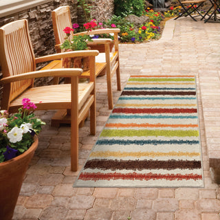 Orian Rugs Promise Lines of Color Multi Area Rug Room Scene Runner