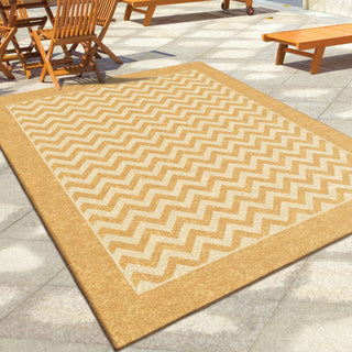 Orian Rugs Promise Chevron Stripe Gold Area Rug Room Scene