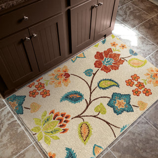 Orian Rugs Promise Garden Chintz Ivory Area Rug Room Scene