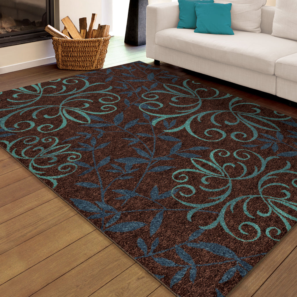 Orian Rugs Promise Voyager Brown Area Rug Room Scene Feature