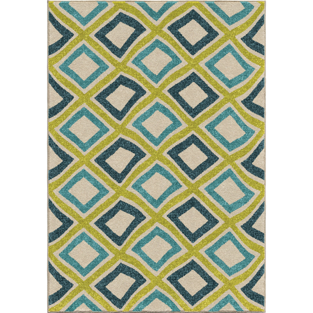 Orian Rugs Promise Swirly Squares Green Area Rug main image