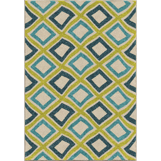 Orian Rugs Promise Swirly Squares Green Area Rug main image