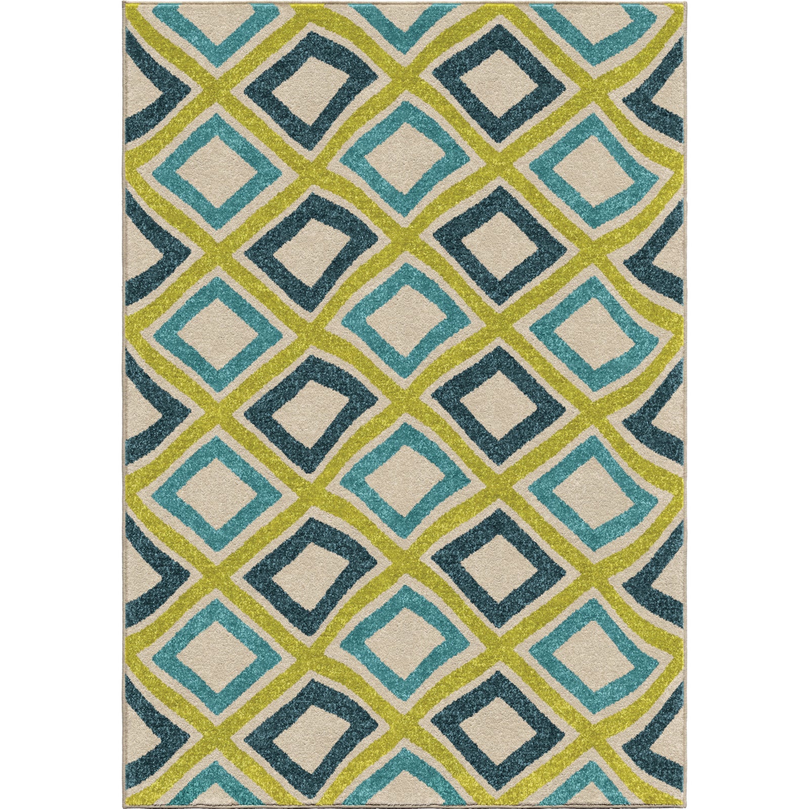Orian Rugs Promise Swirly Squares Green Area Rug main image