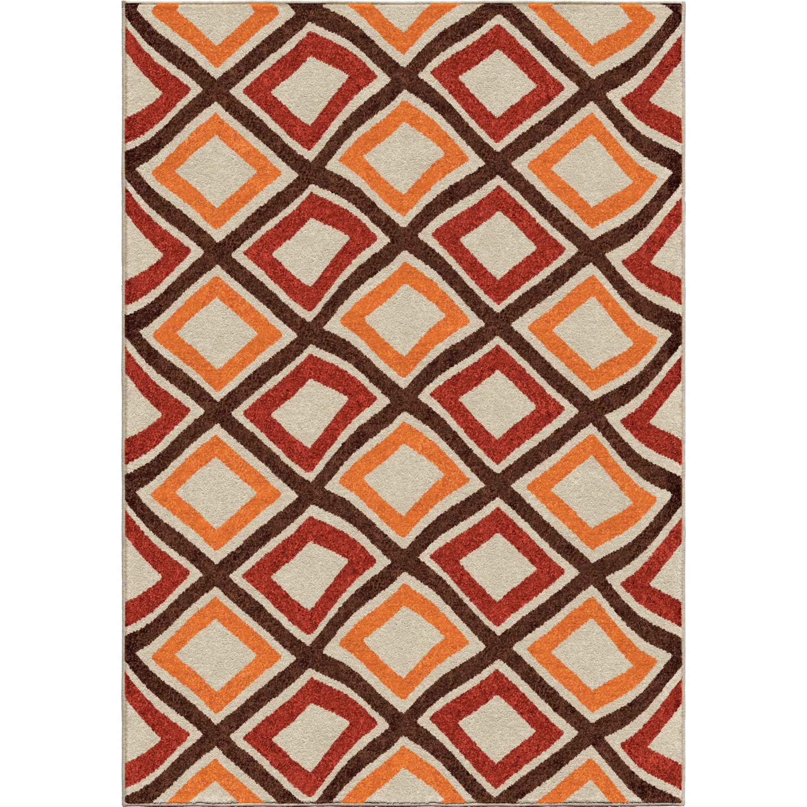 Orian Rugs Promise Swirly Squares Red Area Rug main image