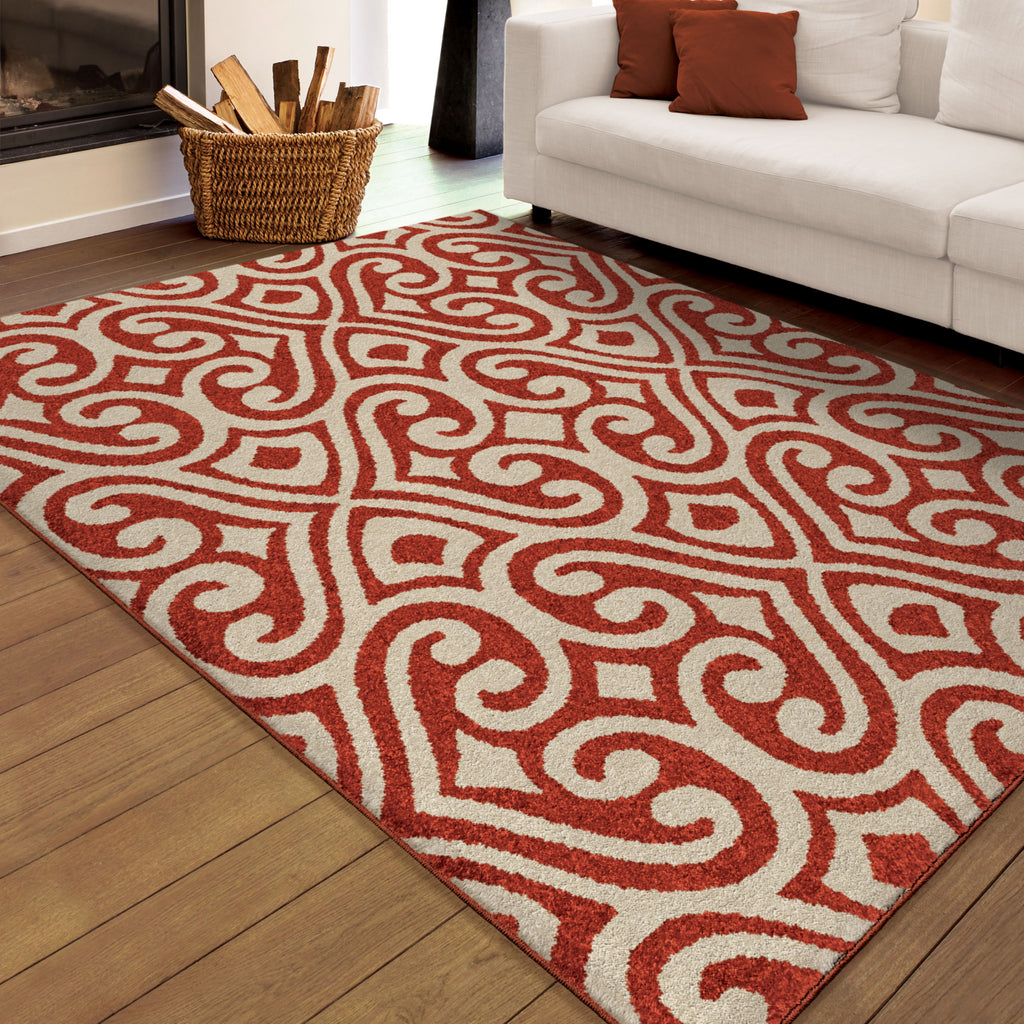 Orian Rugs Promise Eutaw Red Area Rug Room Scene Feature