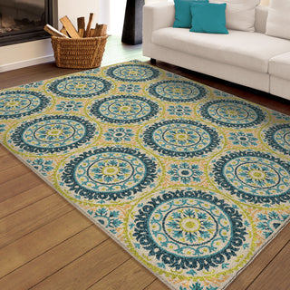 Orian Rugs Promise Twirling Medallions Multi Area Rug Room Scene Feature