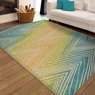 Orian Rugs Promise Ople Chevron Multi Area Rug Room Scene