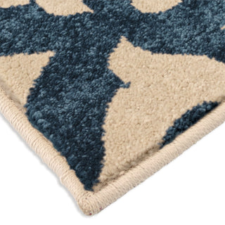 Orian Rugs Promise Family Crest Blue Area Rug Corner Shot