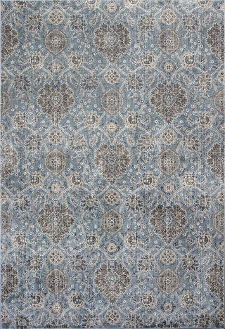 KAS Provence 8607 Slate Blue Allover Kashan Machine Woven Area Rug