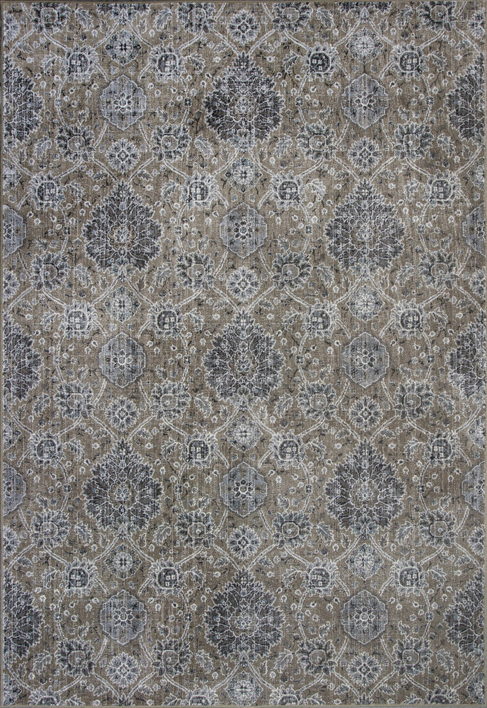 KAS Provence 8608 Sand Allover Kashan Machine Woven Area Rug