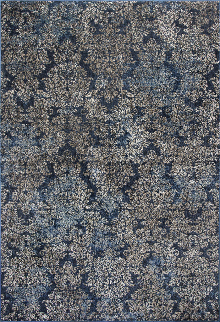 KAS Provence 8611 Slate Blue Damask Machine Woven Area Rug