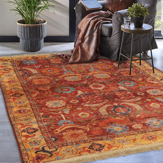 Orian Rugs Providence Makayla Rust Area Rug Lifestyle Image