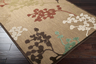 Surya Portera PRT-1011 Rust Machine Loomed Area Rug Corner Shot