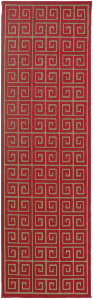 Surya Portera PRT-1052 Burgundy Machine Loomed Area Rug 2'6'' x 7'10'' Runner