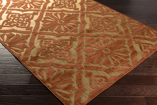 Surya Portera PRT-1056 Rust Machine Loomed Area Rug Corner Shot