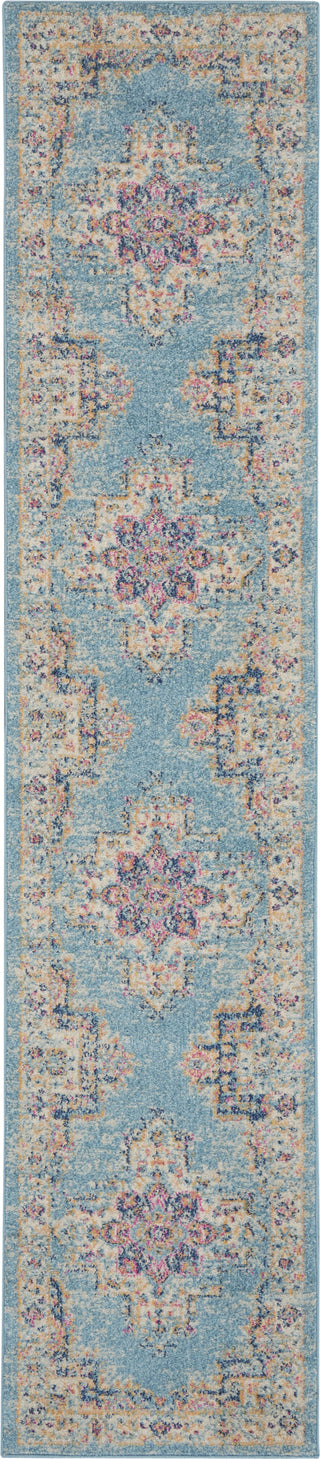 Nourison Passion PSN03 Light Blue Area Rug 2'2'' X 10' Runner