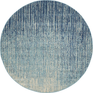 Nourison Passion PSN09 Navy/Light Blue Area Rug  Round