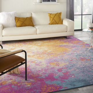 Nourison Passion PSN10 Sunburst Area Rug Room Scene Featured