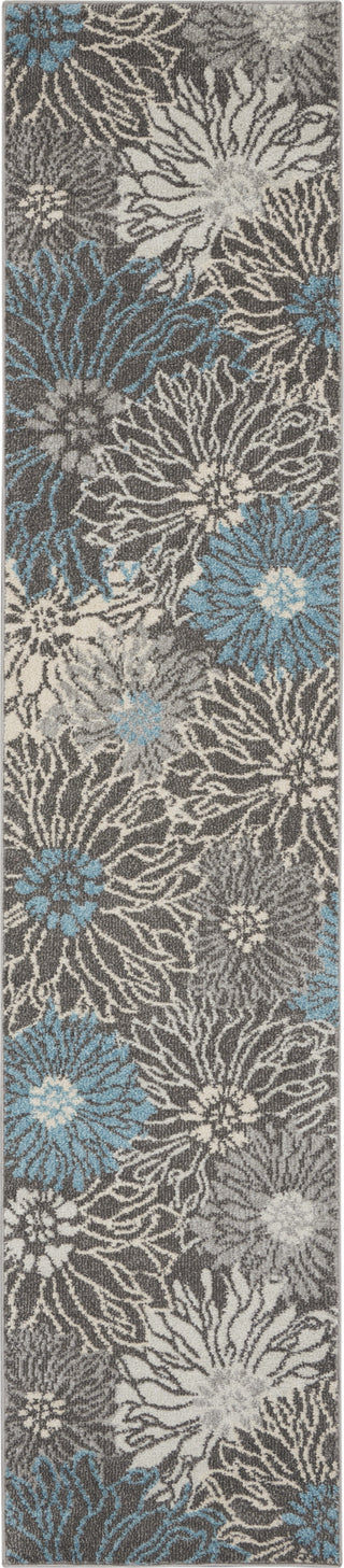 Nourison Passion PSN17 Charcoal/Blue Area Rug Runner