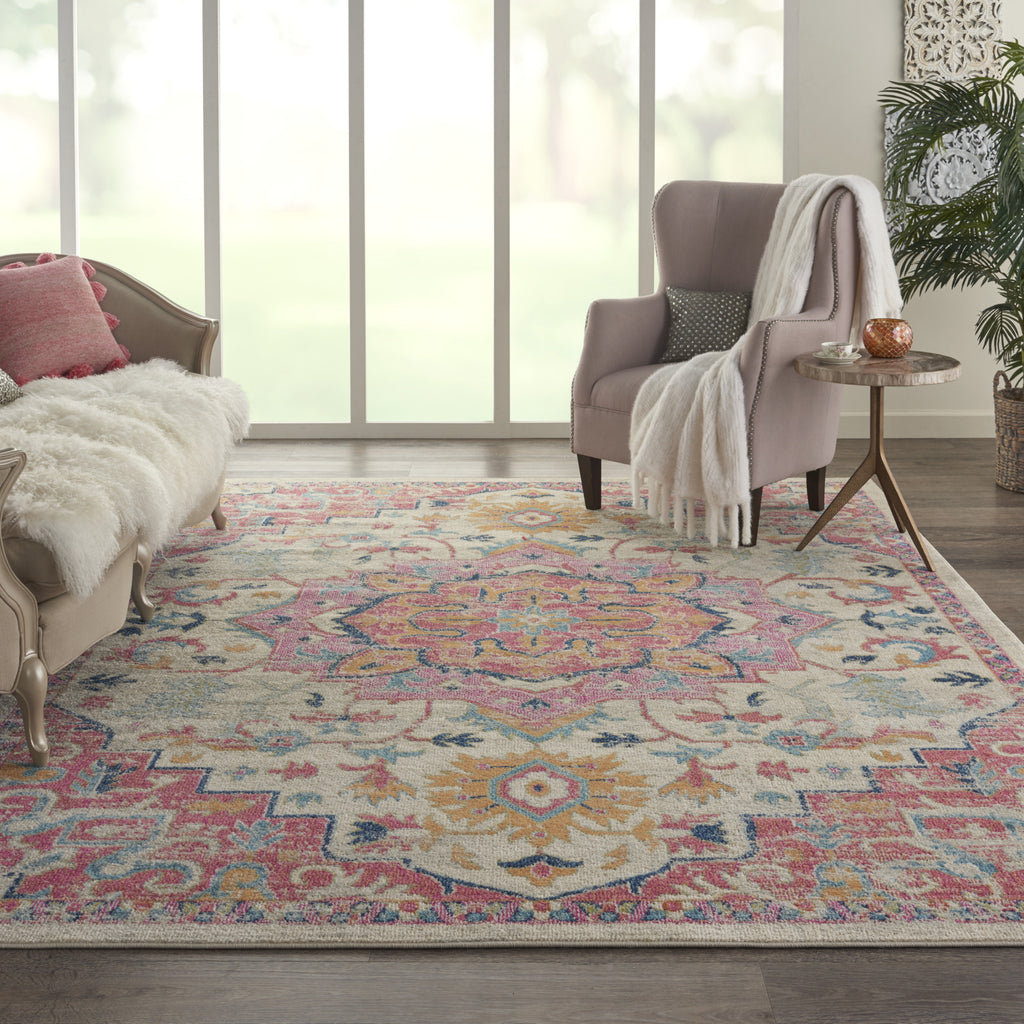 Passion PSN25 Ivory/Pink Area Rug by Nourison Room Scene Feature