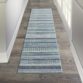 Nourison Passion PSN26 Navy Blue Area Rug Room Scene 3