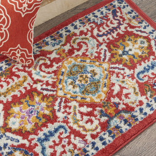 Nourison Passion PSN32 Red Multi Colored Area Rug