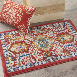 Nourison Passion PSN32 Red Multi Colored Area Rug