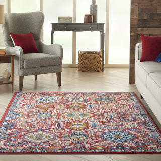 Nourison Passion PSN32 Red Multi Colored Area Rug