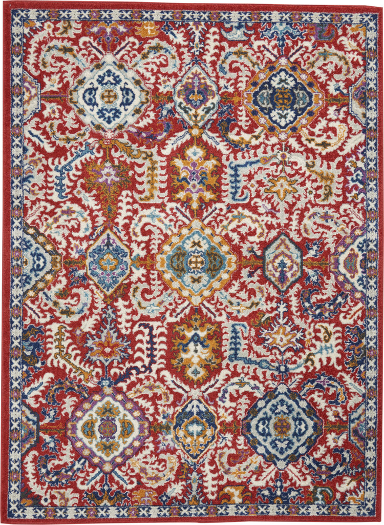 Nourison Passion PSN32 Red Multi Colored Area Rug