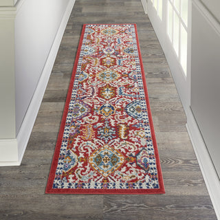 Nourison Passion PSN32 Red Multi Colored Area Rug