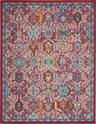 Nourison Passion PSN32 Red Multi Colored Area Rug