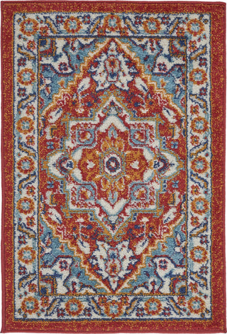 Nourison Passion PSN33 Red Multi Colored Area Rug