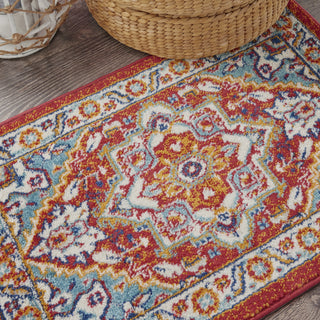 Nourison Passion PSN33 Red Multi Colored Area Rug