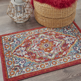 Nourison Passion PSN33 Red Multi Colored Area Rug