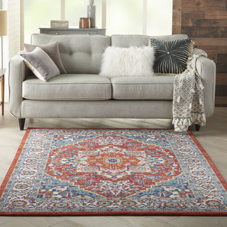 Nourison Passion PSN33 Red Multi Colored Area Rug