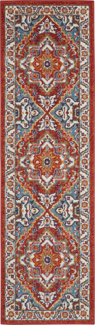 Nourison Passion PSN33 Red Multi Colored Area Rug