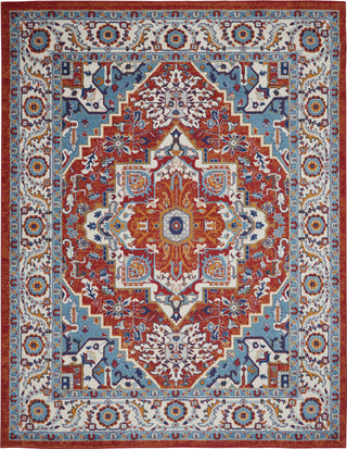 Nourison Passion PSN33 Red Multi Colored Area Rug