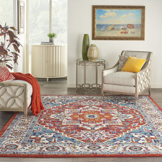 Nourison Passion PSN33 Red Multi Colored Area Rug