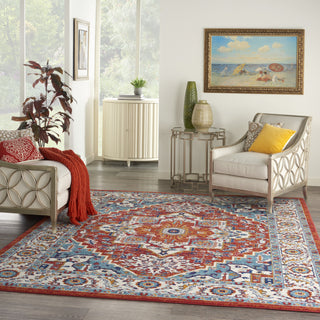 Nourison Passion PSN33 Red Multi Colored Area Rug