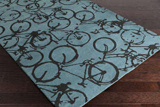 Surya Peerpressure PSR-7003 Teal Hand Tufted Area Rug by Mike Farrell 5x8 Corner