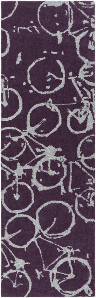 Surya Peerpressure PSR-7009 Eggplant Area Rug by Mike Farrell 2'6'' x 8' Runner