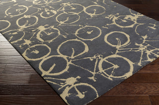 Surya Peerpressure PSR-7010 Charcoal Hand Tufted Area Rug by Mike Farrell 5x8 Corner