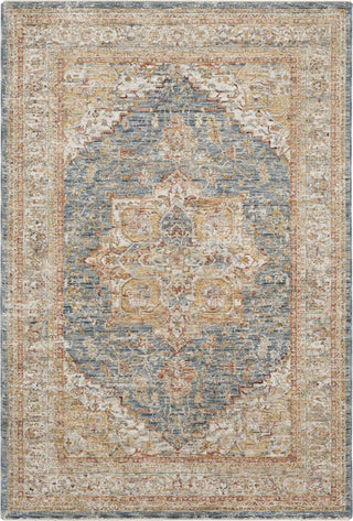 Nourison Petra PTR06 Ivory Blue Area Rug Detail Image