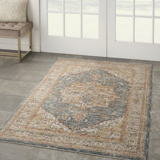 Nourison Petra PTR06 Ivory Blue Area Rug Detail Image