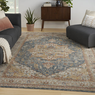 Nourison Petra PTR06 Ivory Blue Area Rug Room Image