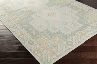 Surya Pazar PZR-6003 Sea Foam Hand Knotted Area Rug Corner Shot