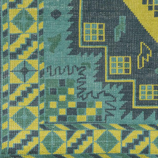 Surya Pazar PZR-6010 Teal Area Rug Sample Swatch