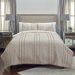 Rizzy BQ4209 Piper Light Brown Bedding Lifestyle Image